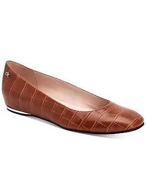 CALVIN KLEIN Womens Beige Croc Heel Hidden Heel Heidy Wedge Slip On Flats 7 M