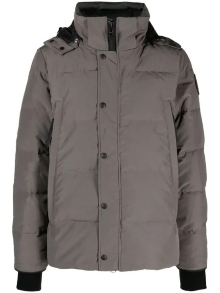 Пуховик с капюшоном Canada Goose, серый