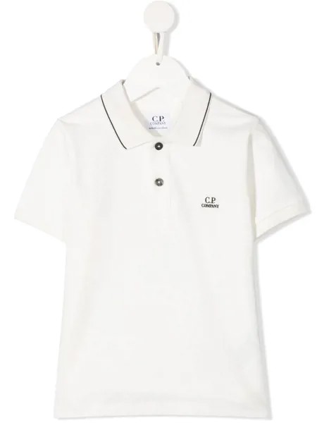 C.P. Company Kids рубашка поло с короткими рукавами и вышитым логотипом