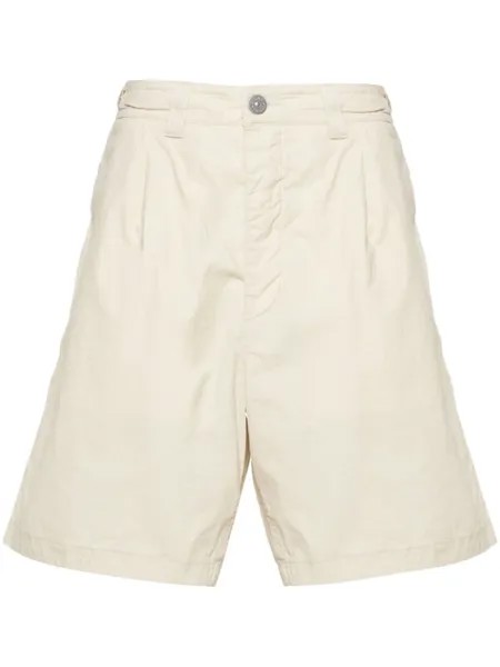 Хлопковые шорты-бермуды со средней посадкой Stone Island, бежевый