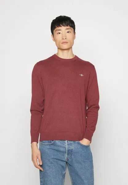 Свитер CLASSIC C NECK GANT, бордовый меланж