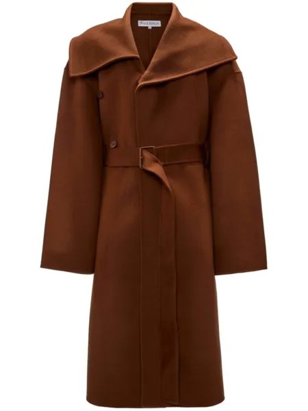 JW Anderson шерстяное пальто с поясом, коричневый
