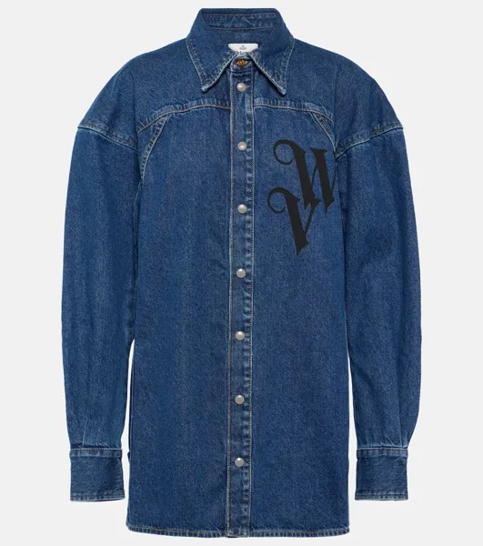 Джинсовая рубашка с логотипом Vivienne Westwood, синий