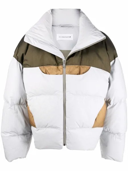 A.A. Spectrum colour-block oversized puffer jacket