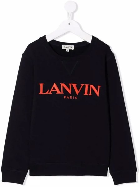 LANVIN Enfant толстовка с вышитым логотипом