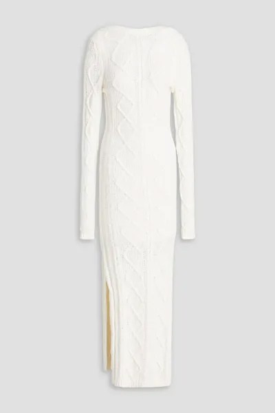 Платье миди Carmain косой вязки из смесового хлопка Remain Birger Christensen, белый