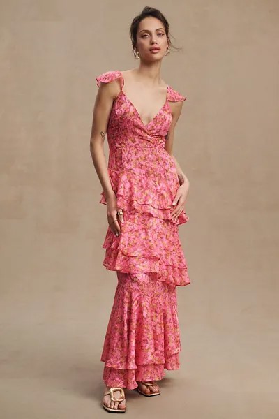 Платье Hutch Miah с V-образным вырезом и развевающимися рукавами, розовый