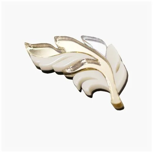 Брошь Перышко / Feather, brooch, ivory
