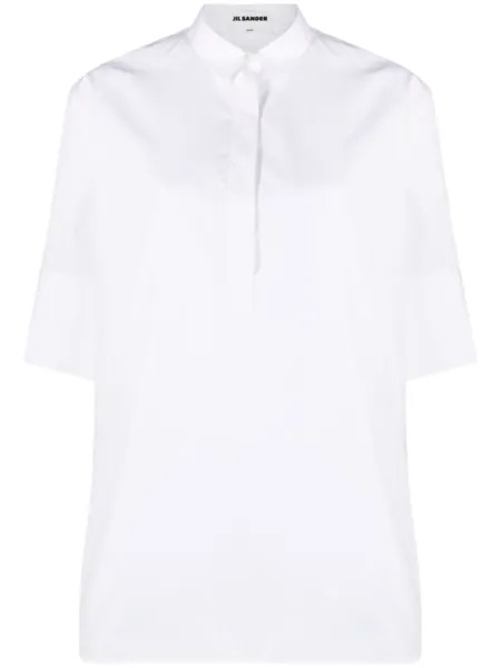 Jil Sander рубашка поло с объемными рукавами, белый
