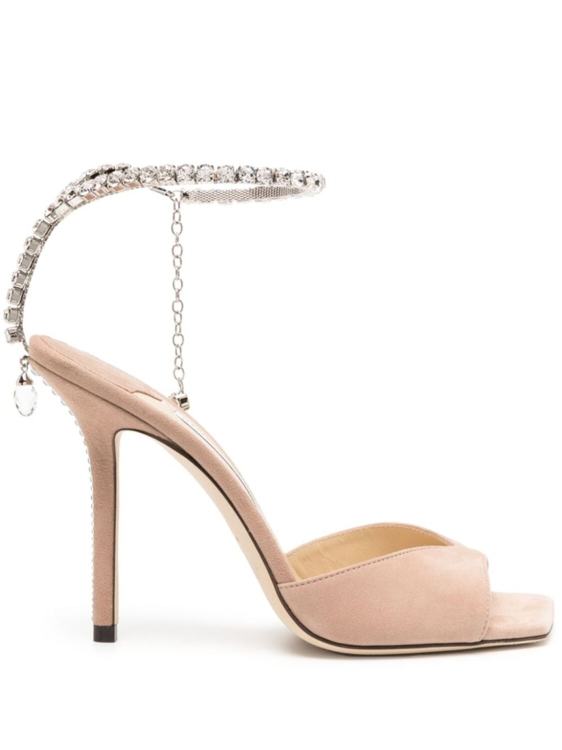 Jimmy Choo босоножки Saeda 100 с кристаллами, коричневый