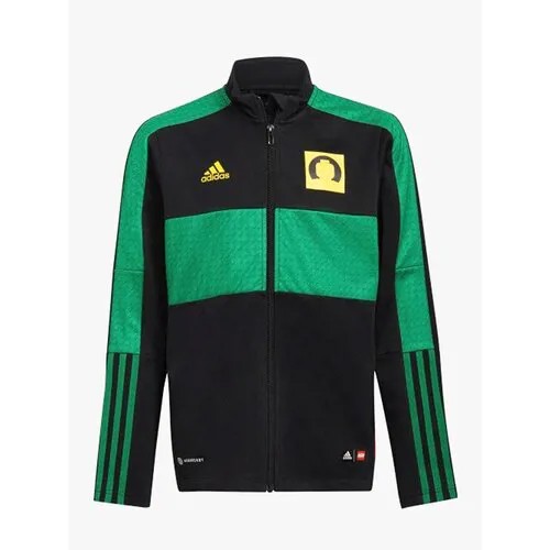 Олимпийка adidas, размер 128, черный, зеленый