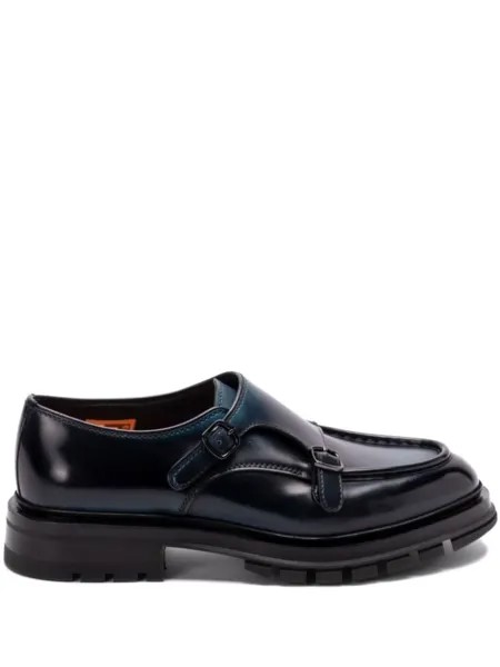 Santoni кожаные туфли-монки, синий