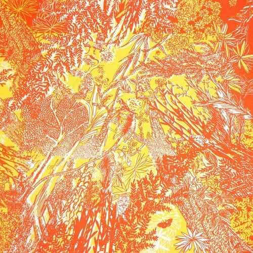 Платок Petrusse,90х90 см, оранжевый, мультиколор