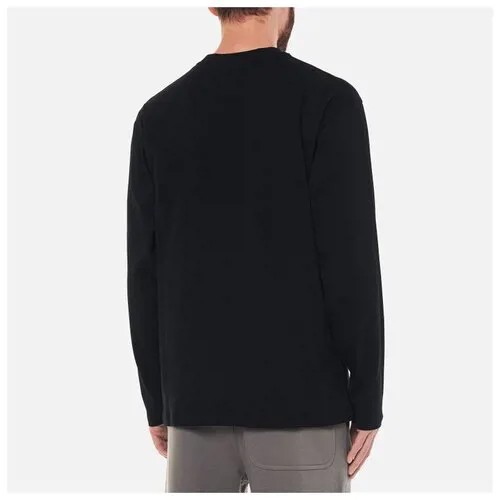 Мужской лонгслив MSGM Micrologo Basic Crew Neck чёрный , Размер L