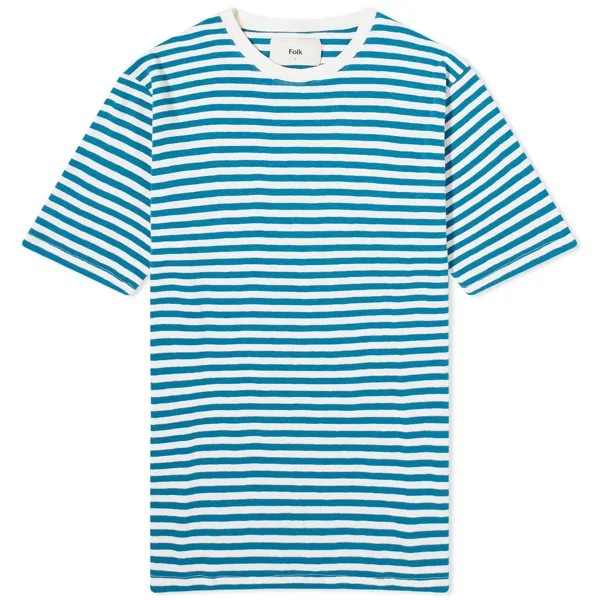 Футболка Folk Classic Stripe, цвет Ocean Blue