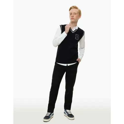 Школьные брюки Gloria Jeans, размер 12-13л/158 (40), черный, синий