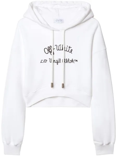 Off-White толстовка с вышитым логотипом, белый