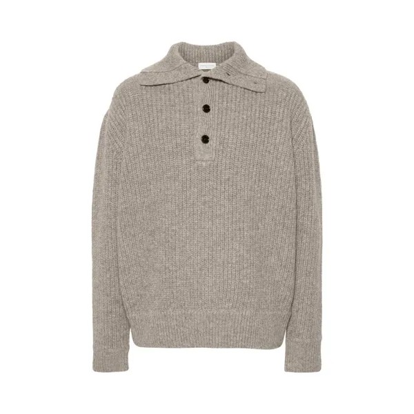 Поло Dries Van Noten High Neck Polo Shirt, цвет Grey Melange