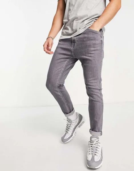 Серые базовые джинсы-морковки Pull&Bear