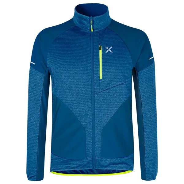 Флисовая жилетка Montura Thermal Grid 2 Maglia, цвет Deep Blue/Verde Lime