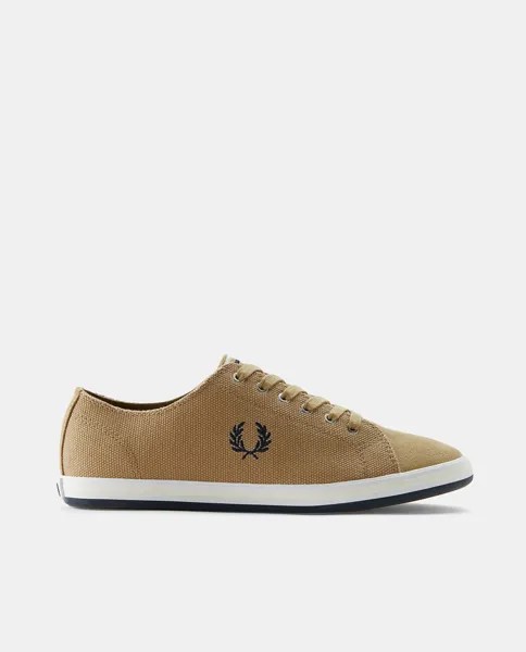 Мужские низкие кеды Kingston из парусины с логотипом Fred Perry, коричневый