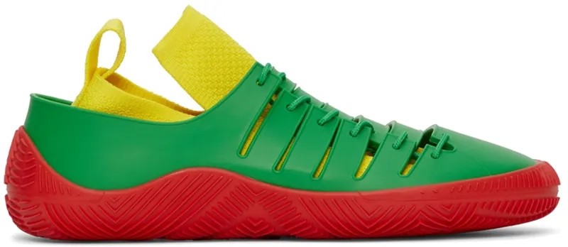 Зеленые и красные кроссовки Climber Bottega Veneta
