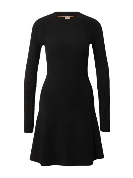 Вязанное платье BOSS Firoko, черный