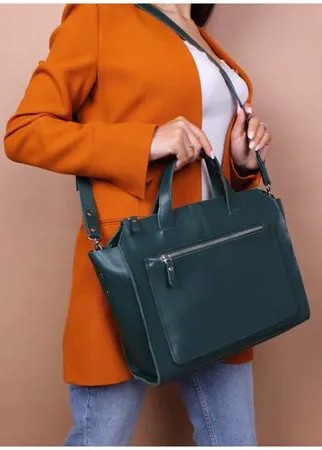 Сумка женская из натуральной кожи изумрудная A018 emerald Divalli