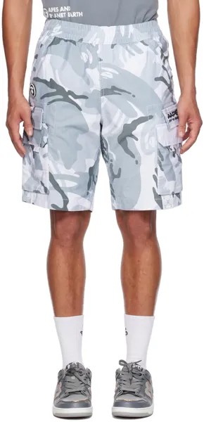 Серые шорты карго с камуфляжным принтом AAPE by A Bathing Ape