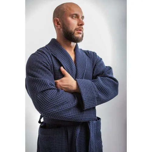 Халат PandaHug, размер 48-50, синий
