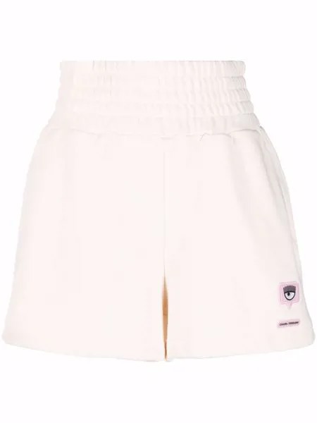 Chiara Ferragni logo-patch track shorts