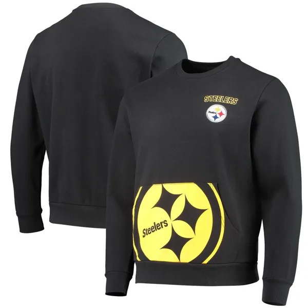 Мужской черный пуловер с карманами FOCO Pittsburgh Steelers