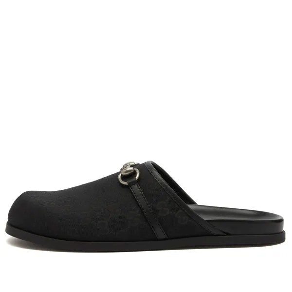 Туфли броги Gucci Rhain Gg Monogram Clog, черный