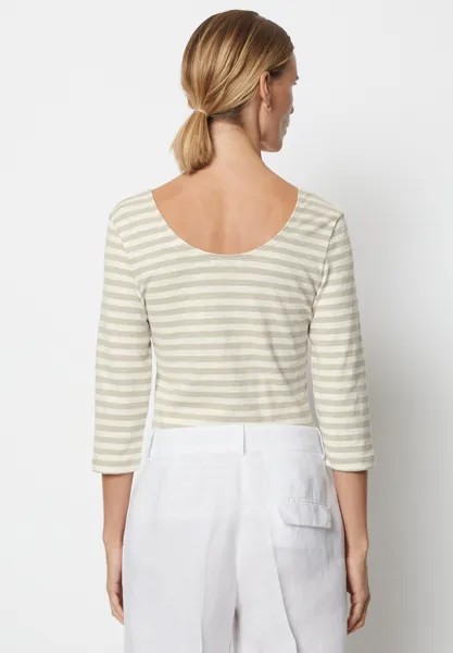 Топ с длинными рукавами 3 4 Sleeve Ballerina Striped Marc O'Polo, мультилен бежевого цвета