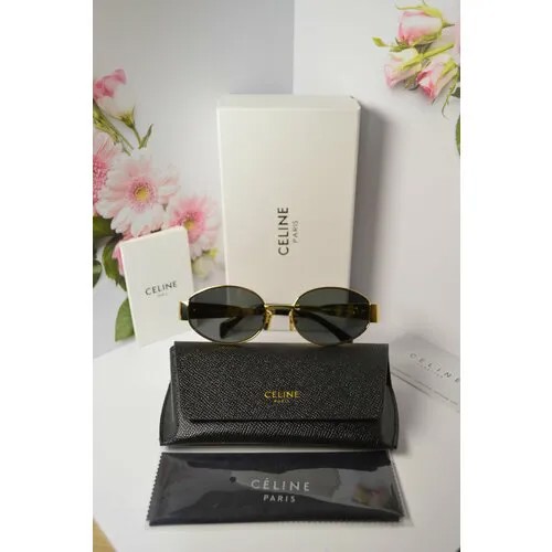 Солнцезащитные очки CELINE, черный, золотой