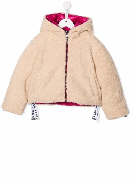 MSGM Kids двусторонняя куртка с капюшоном и логотипом