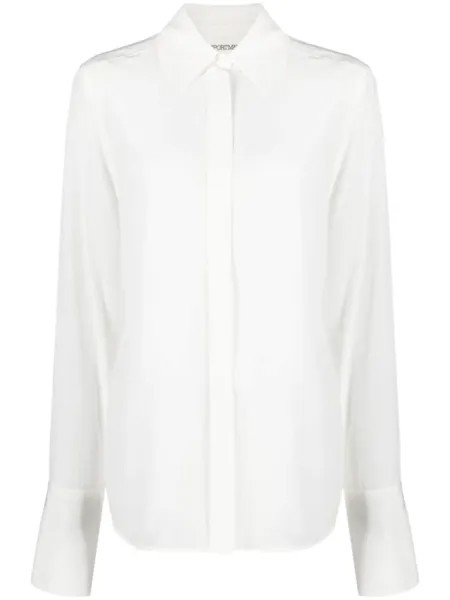Sportmax шелковая рубашка Leila, белый