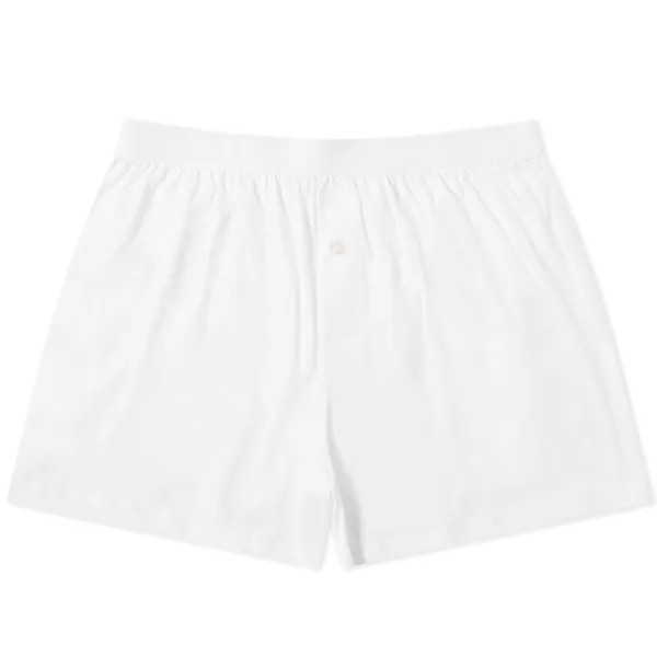 Шорты Sunspel Superfine One Button Boxer, белый