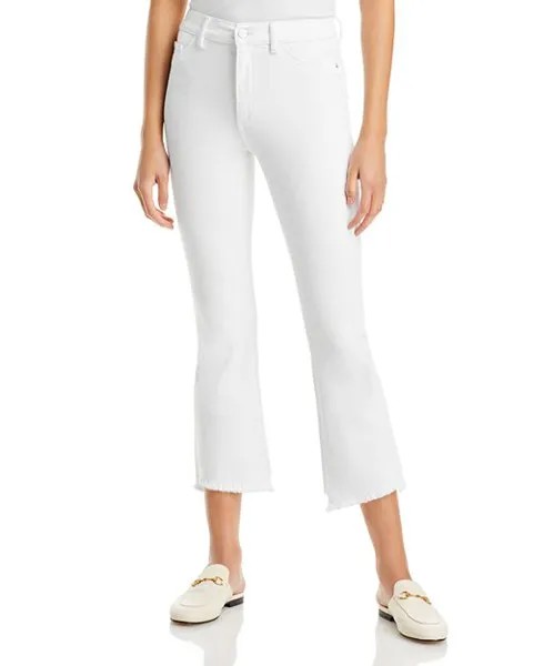 Укороченные джинсы Bridget Instasculpt с высокой посадкой и молочным потертостями DL1961, цвет White