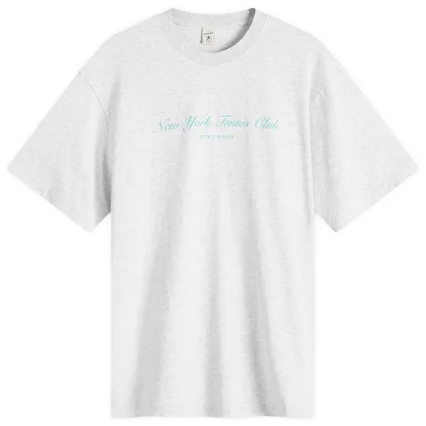 Футболка Sporty & Rich Ny Tennis Club T-Shirt, цвет Heather Grey & Caribbean