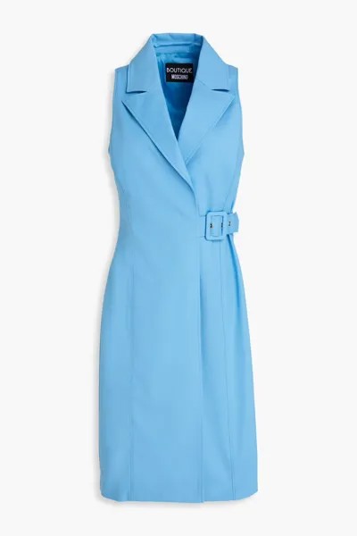Мини-платье из смесового хлопка Boutique Moschino, светло-синий