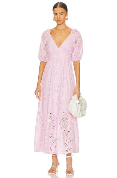 Платье макси Sanctuary Maxi Eyelet Dress, розовый