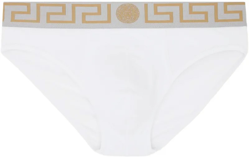 Versace Underwear Белые трусы Greca