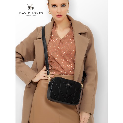 Сумка кросс-боди DAVID JONES, фактура гладкая, чёрный