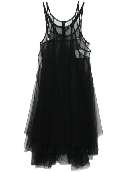 Noir Kei Ninomiya многослойное платье миди из тюля, черный