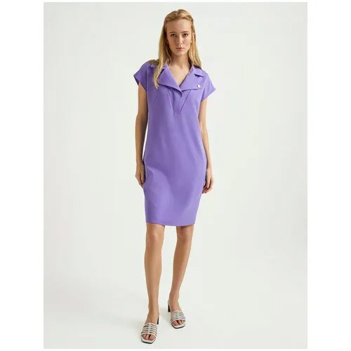 Платье BGN, повседневное, полуприлегающее, до колена, карманы, размер 40, фиолетовый