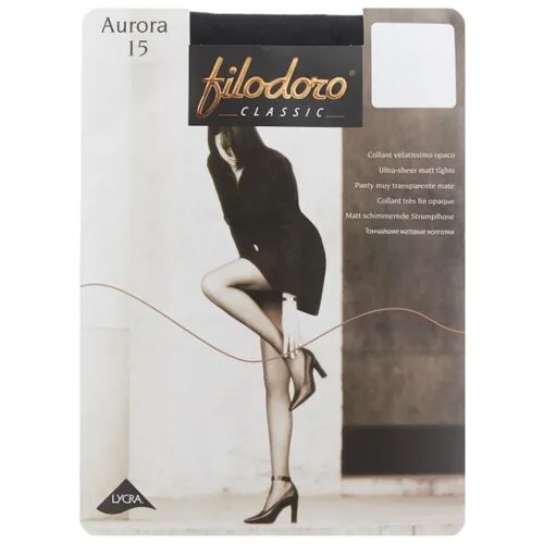 Колготки Filodoro Classic Aurora 15 den, размер 4-L, nero (черный)