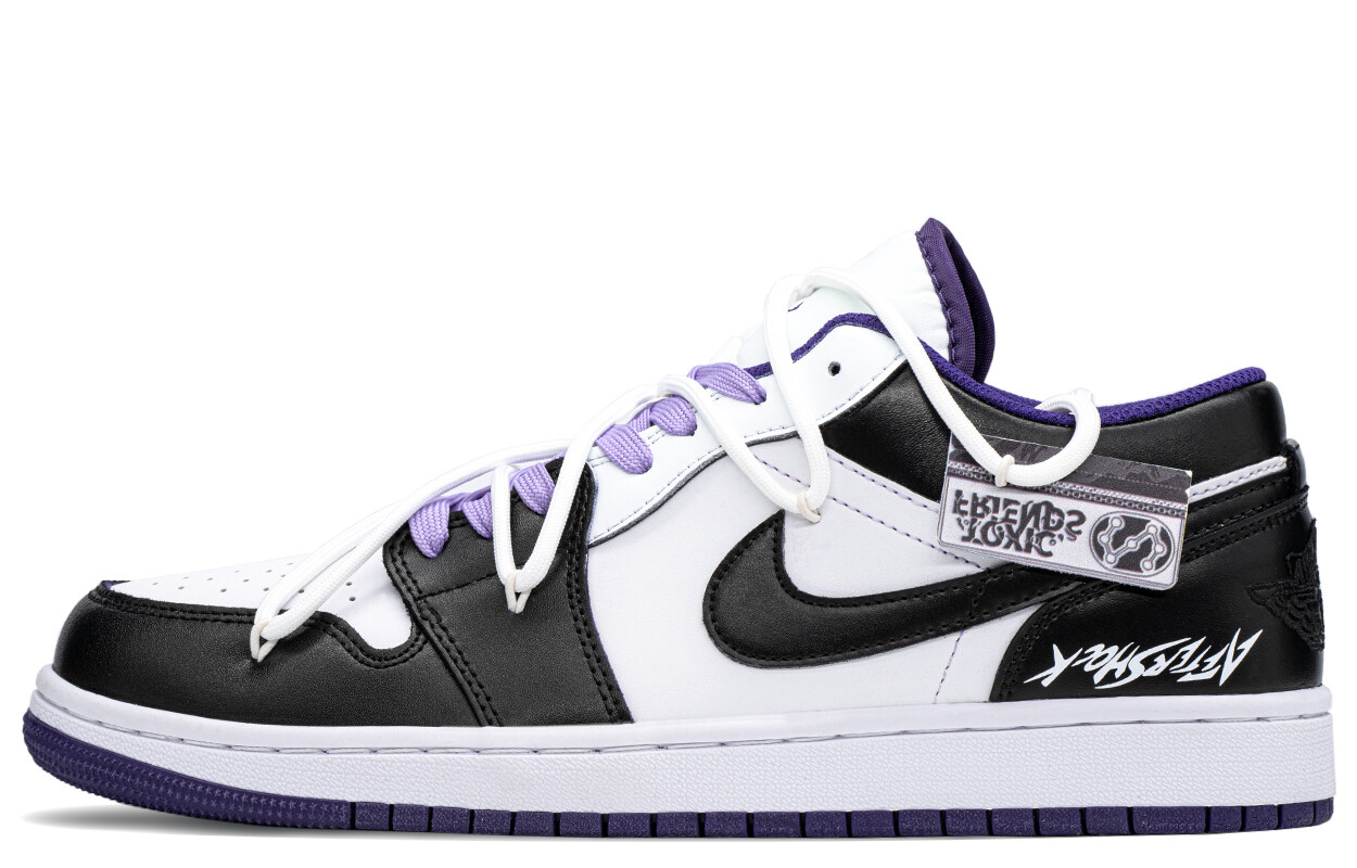 Кроссовки Air Jordan 1 Vintage Basketball Shoes Men Low-top Black/white, черный/белый