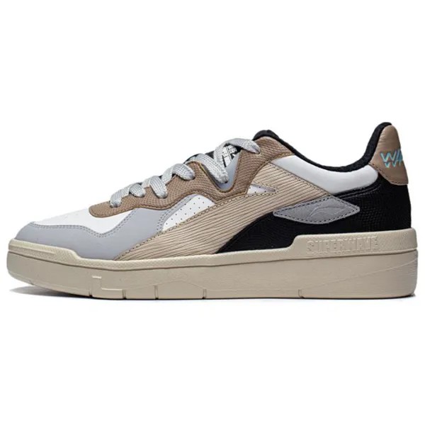Кроссовки LINING Wave Skateboarding Shoes Men Low-top Off-white / Rabbit Fur Gray / Cocoa Brown, коричневый