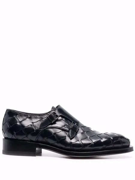 Santoni textured monk shoes